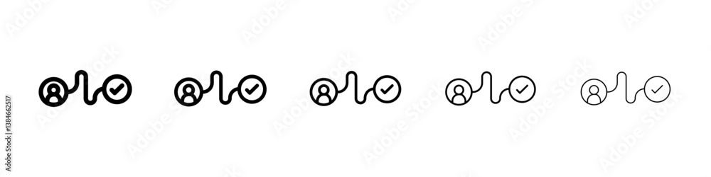 Customer Journey icons vectors set in different stroke lines Customer Journey icons vectors set in different stroke lines
