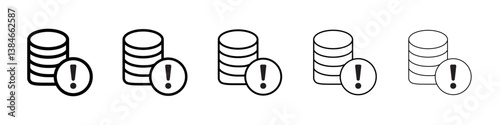 Data loss icons vectors set in different stroke lines