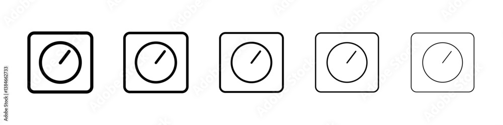 Dimmer icons vectors set in different stroke lines Dimmer icons vectors set in different stroke lines