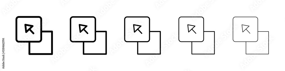 Drag and drop icons vectors set in different stroke lines Drag and drop icons vectors set in different stroke lines