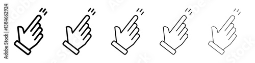 Easy icons vectors set in different stroke lines