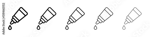 Eye drop icons vectors set in different stroke lines