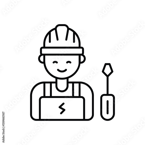 Electrician     icon isolated on a white background. Vector illustration.