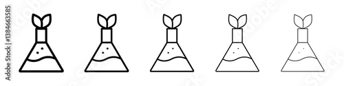 GMO icons vectors set in different stroke lines