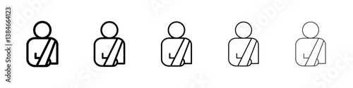 Injury icons vectors set in different stroke lines