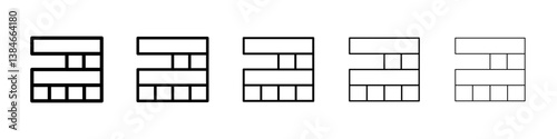 Jenga icons vectors set in different stroke lines