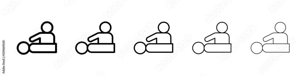 Massage icons vectors set in different stroke lines Massage icons vectors set in different stroke lines