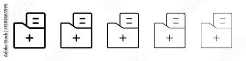 Medical history icons vectors set in different stroke lines