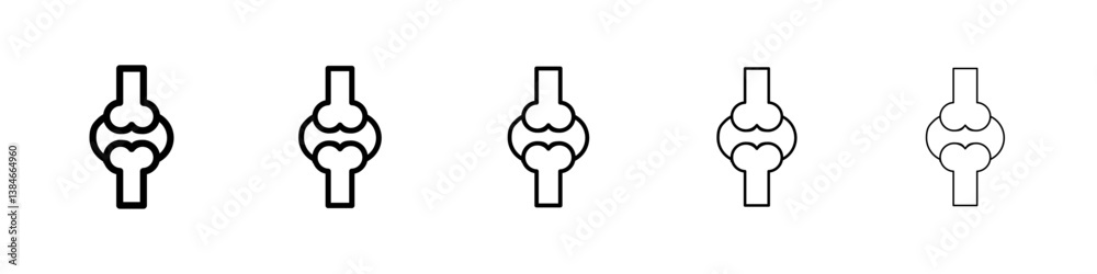 Osteoporosis icons vectors set in different stroke lines Osteoporosis icons vectors set in different stroke lines