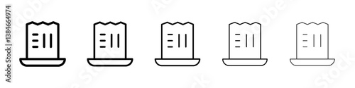Paper receipt icons vectors set in different stroke lines