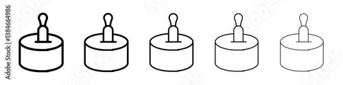 Parmesan icons vectors set in different stroke lines