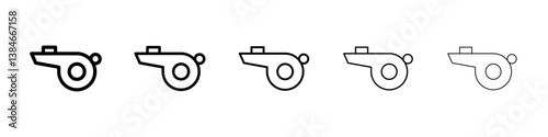 Whistle icons vectors set in different stroke lines