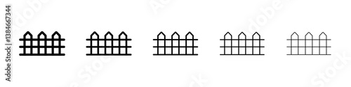 Yard icons vectors set in different stroke lines