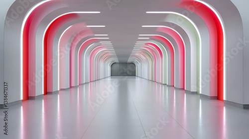 Modern neon hallway architecture
