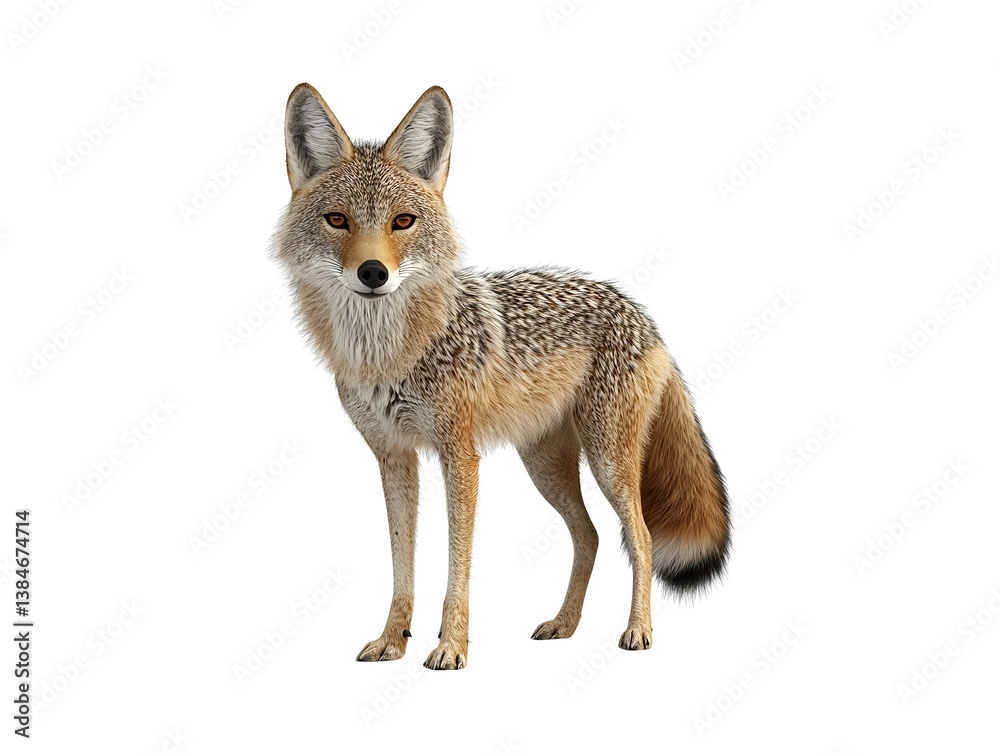 Obraz premium 3D illustration of a jackal isolated on transparent background