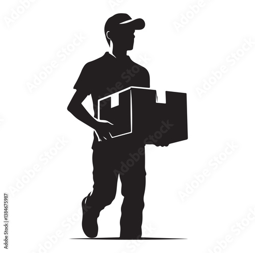 Courier Delivering icon vector symbol,