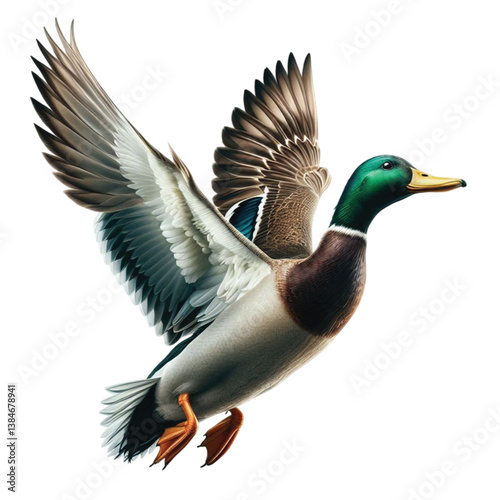 Mallard duck fly vector