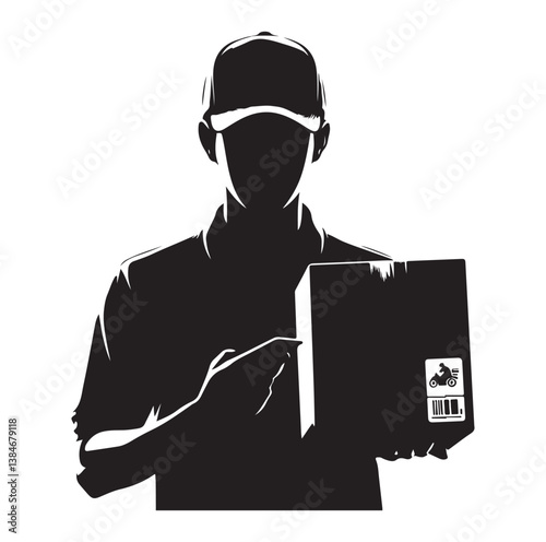 Courier Delivering icon vector symbol,