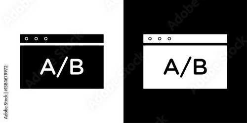 A B test icons vector set in solid flat style