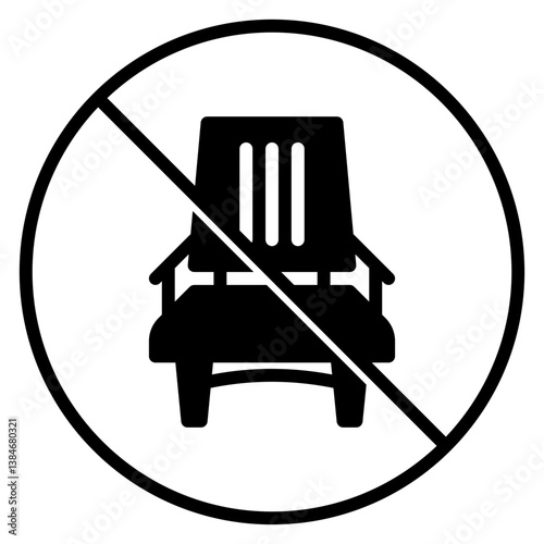 No sitting symbol prohibition sign chair crossed in a circle