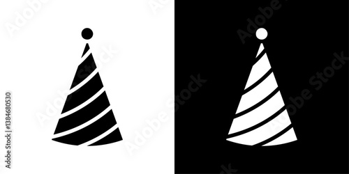 Birthday hat icons vector set in solid flat style