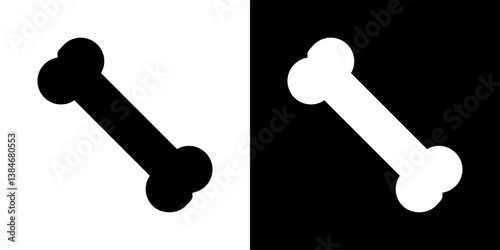 Bones icons vector set in solid flat style