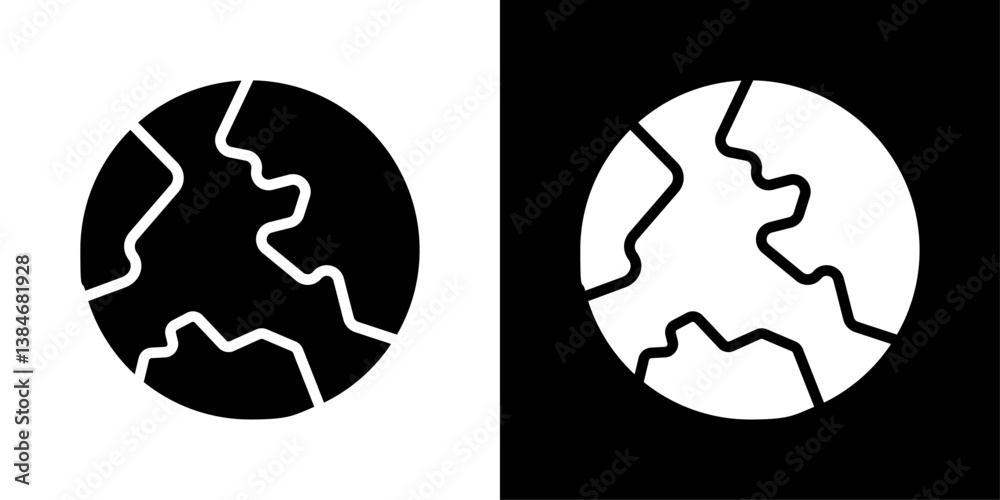 Earth icons vector set in solid flat style Earth icons vector set in solid flat style