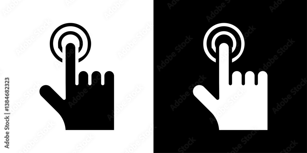 finger tap icons vector set in solid flat style finger tap icons vector set in solid flat style
