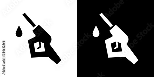 Fuel icons vector set in solid flat style