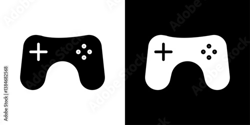 Game controller icons vector set in solid flat style