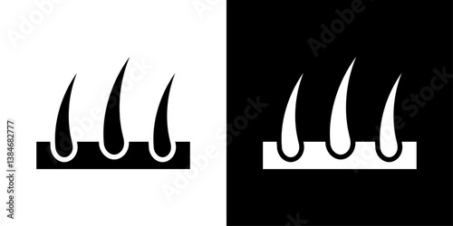 Hair icons vector set in solid flat style