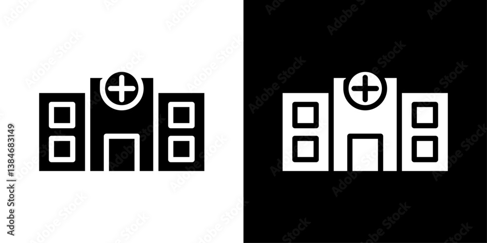 Hospital icons vector set in solid flat style Hospital icons vector set in solid flat style