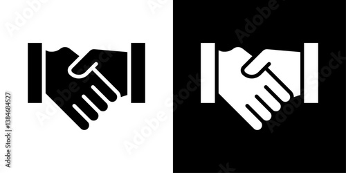 Partnership icons vector set in solid flat style