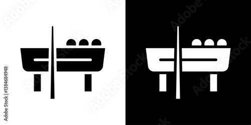 Pool table icons vector set in solid flat style