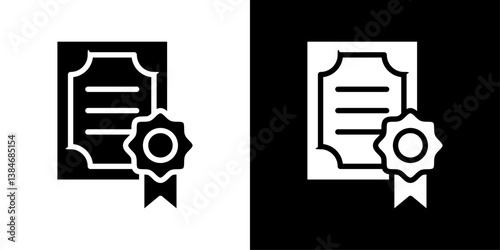 Qualification icons vector set in solid flat style