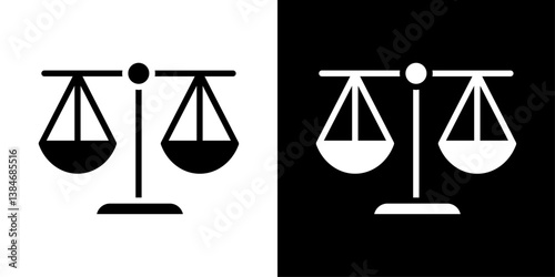 Scales of justice icons vector set in solid flat style