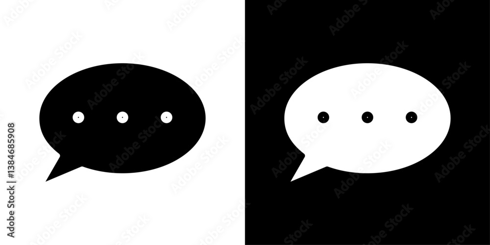 Speech bubble icons vector set in solid flat style Speech bubble icons vector set in solid flat style