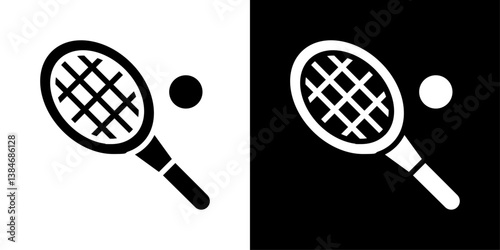 Tennis icons vector set in solid flat style