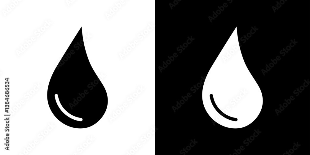 Water drop shape icons vector set in solid flat style Water drop shape icons vector set in solid flat style