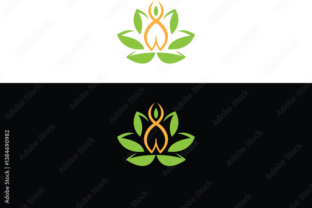 Yoga or zen and meditation logo design concept vector template