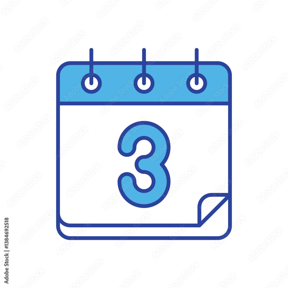 Date With Number icon isolated on a white background. Vector illustration. Date With Number icon isolated on a white background. Vector illustration.