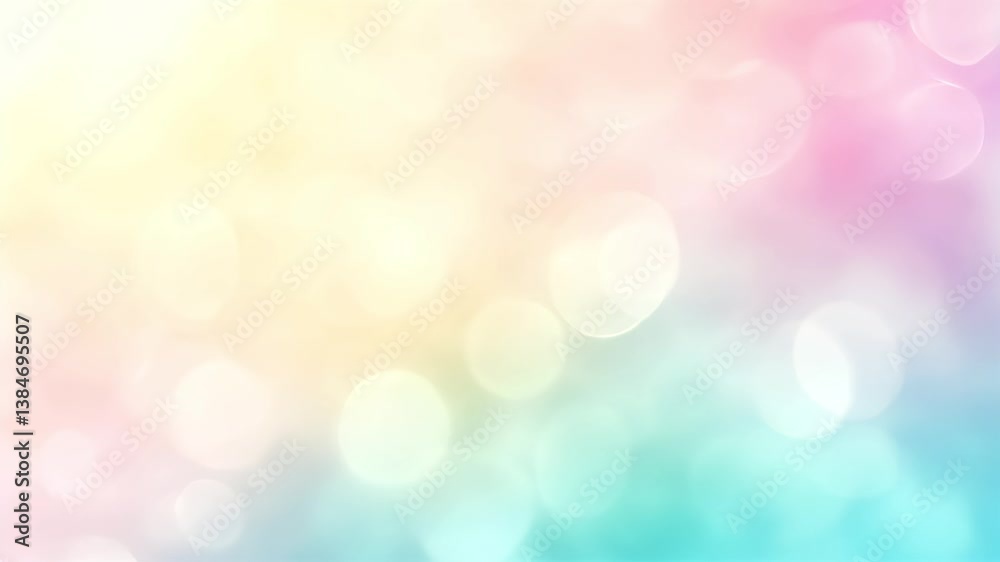 Soft Pastel Blurred Bokeh Background in Yellow Pink Cyan Tones Soft Pastel Blurred Bokeh Background in Yellow Pink Cyan Tones