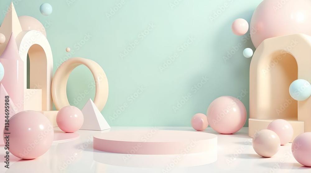 Fototapeta premium Podium, abstract stage with pastel colors