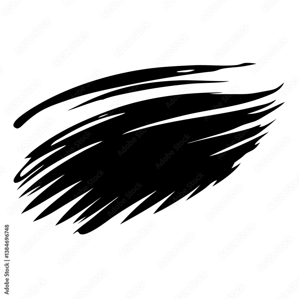 Naklejka premium Black grunge brush stroke on a white background
