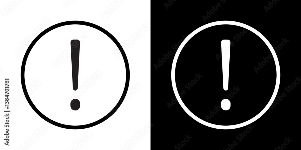 attention sign icons vector set in stroke line style attention sign icons vector set in stroke line style