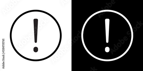 attention sign icons vector set in stroke line style