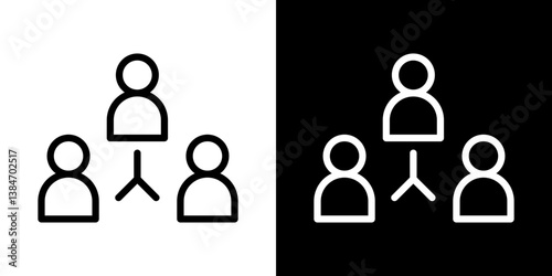 Collaboration icons vector set in stroke line style