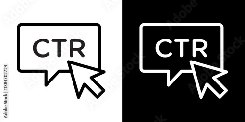 CTR icons vector set in stroke line style