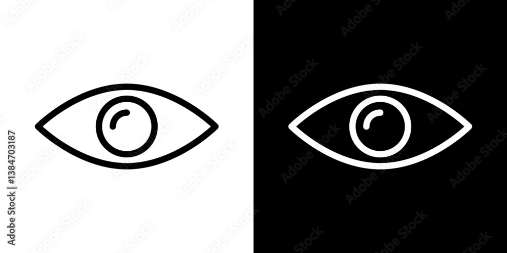 Eye icons vector set in stroke line style Eye icons vector set in stroke line style