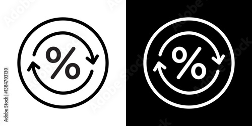 Exchange rate icons vector set in stroke line style